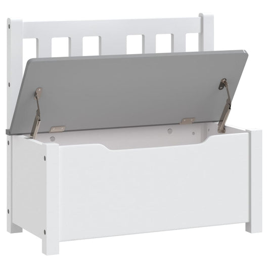 vidaXL Cassapanca per Bambini Bianca e Grigia 60x30x55 cm in MDF