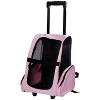 Trolley zaino 2 in 1 per piccoli animali domestici 36x30x49 cm  Rosa