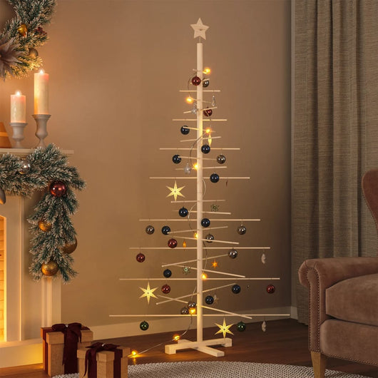 vidaXL Albero di Natale Decorativo in Legno 180 cm Legno Massello Pino