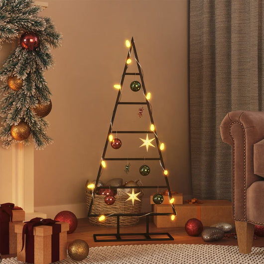 vidaXL Albero di Natale Decorativo in Metallo Nero 90 cm