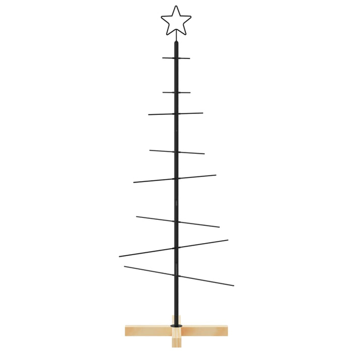 vidaXL Albero di Natale in Metallo con Base in Legno Nero 120 cm