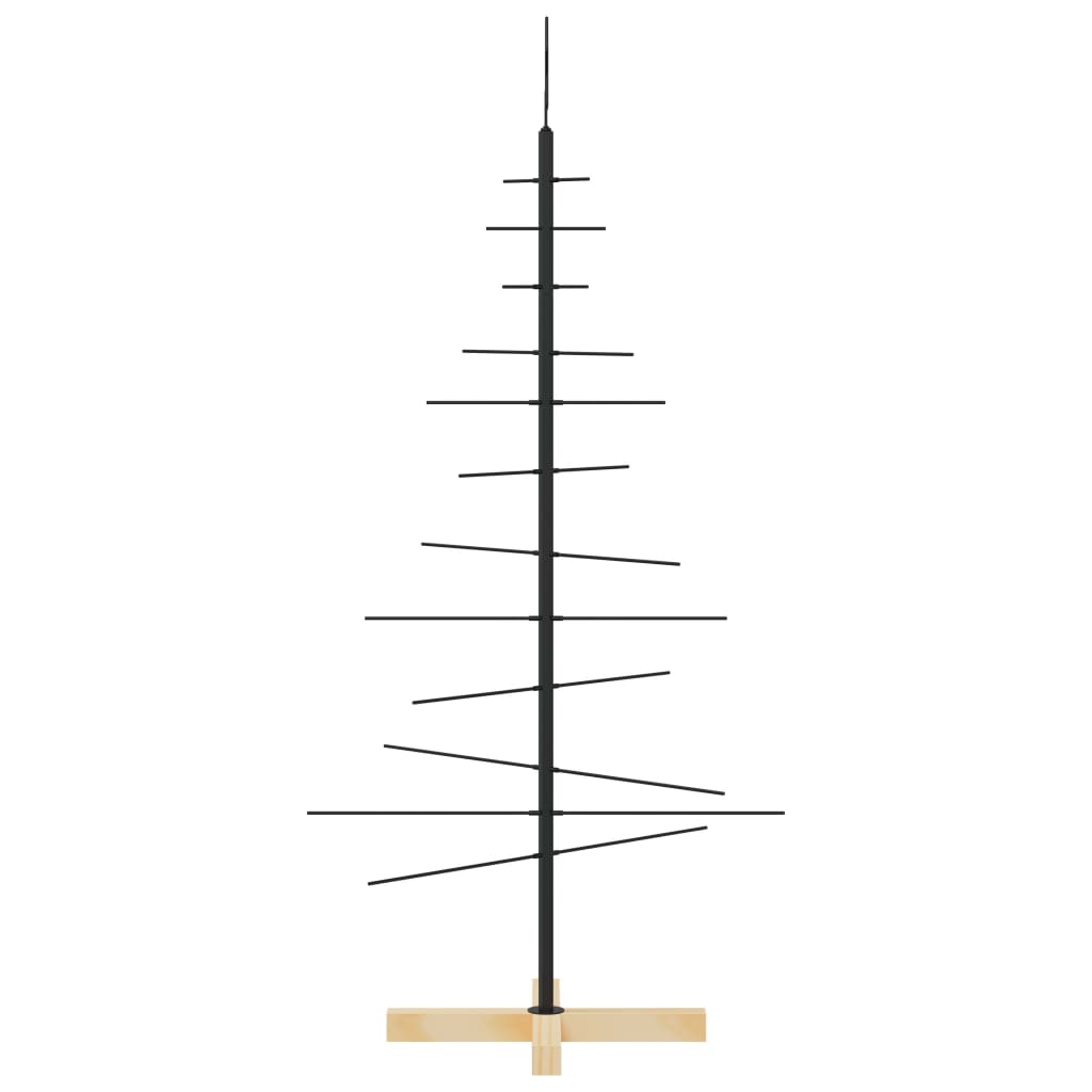 vidaXL Albero di Natale in Metallo con Base in Legno Nero 120 cm