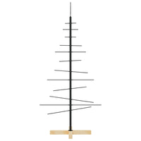 vidaXL Albero di Natale in Metallo con Base in Legno Nero 120 cm