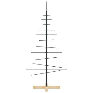 vidaXL Albero di Natale in Metallo con Base in Legno Nero 120 cm