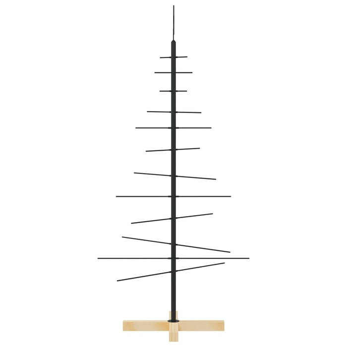 vidaXL Albero di Natale in Metallo con Base in Legno Nero 120 cm