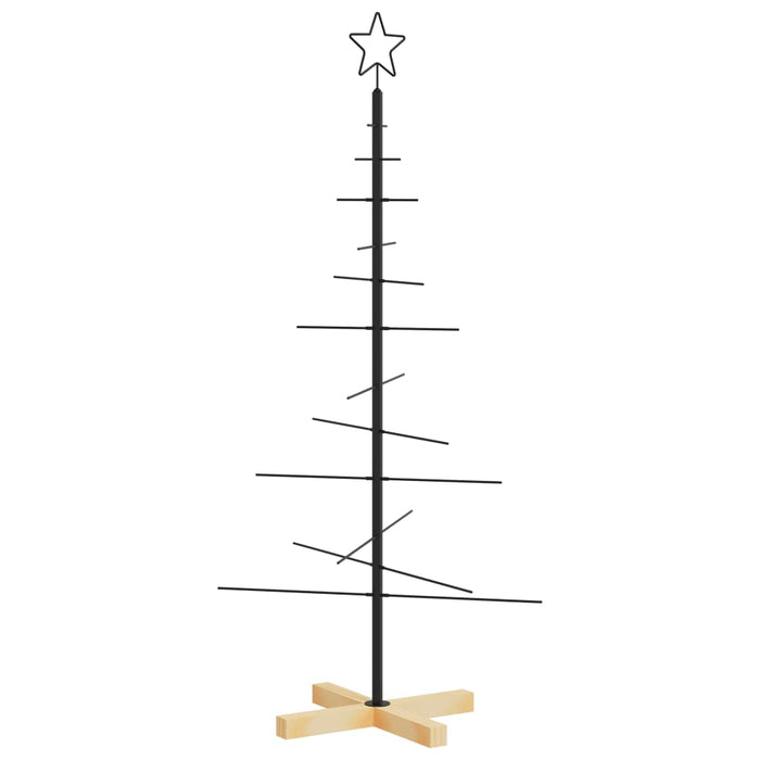 vidaXL Albero di Natale in Metallo con Base in Legno Nero 120 cm