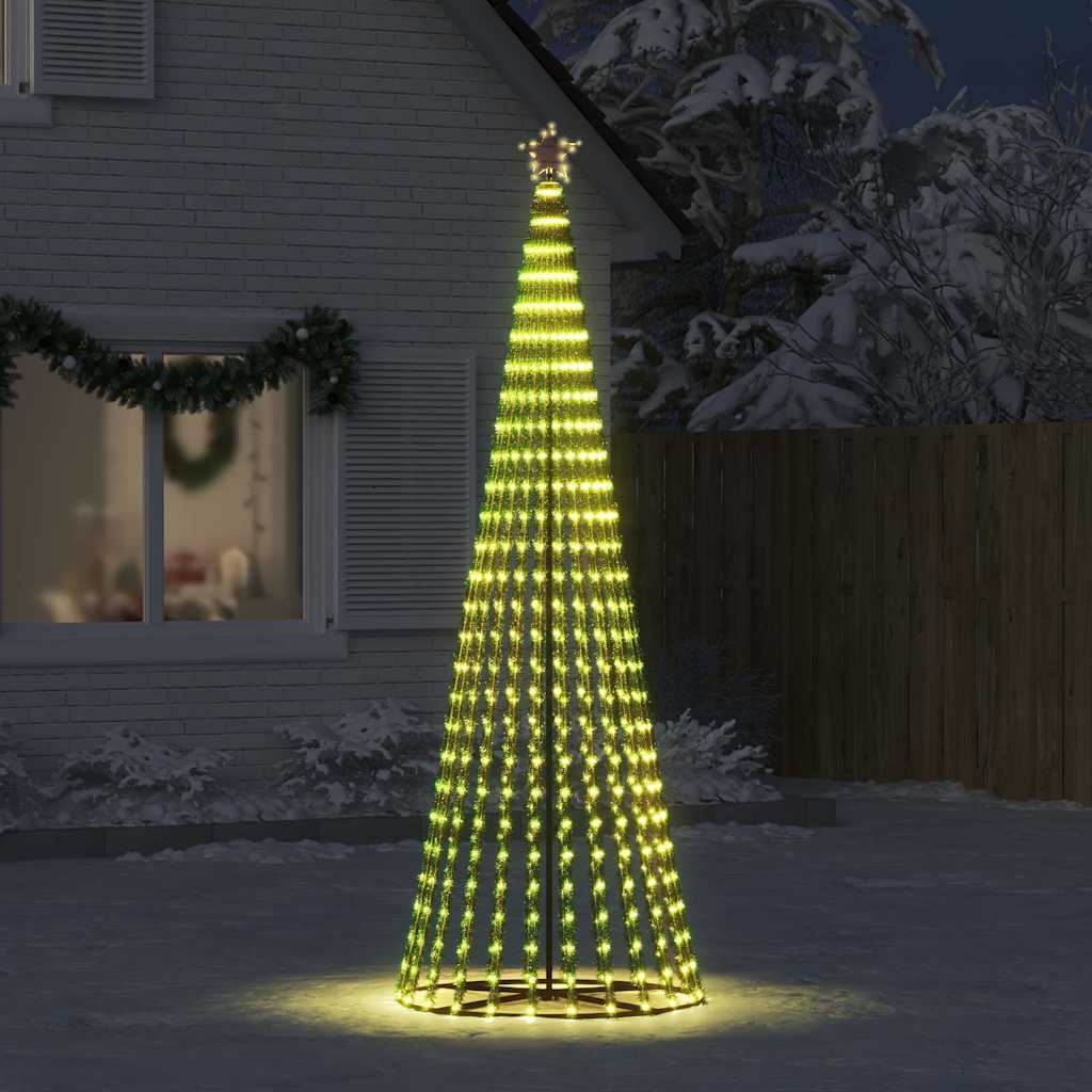 vidaXL Illuminazione Albero di Natale a Cono 475LED Bianco Caldo 247cm