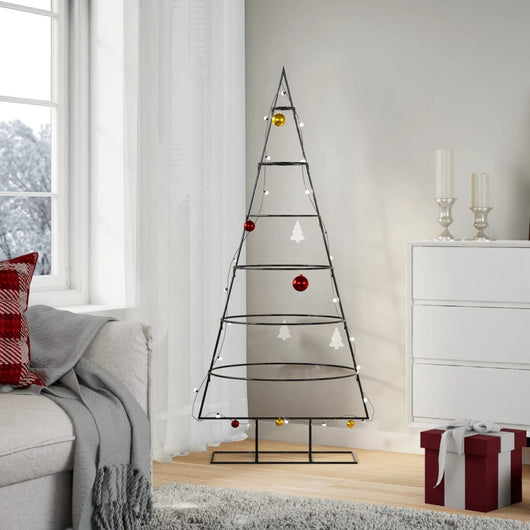 vidaXL Albero di Natale Decorativo in Metallo Nero 150 cm