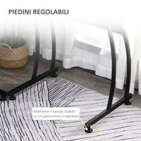 Scrivania da Ufficio ad Angolo Porta PC in Legno e Metallo 112,5x152x74 cm  Nera