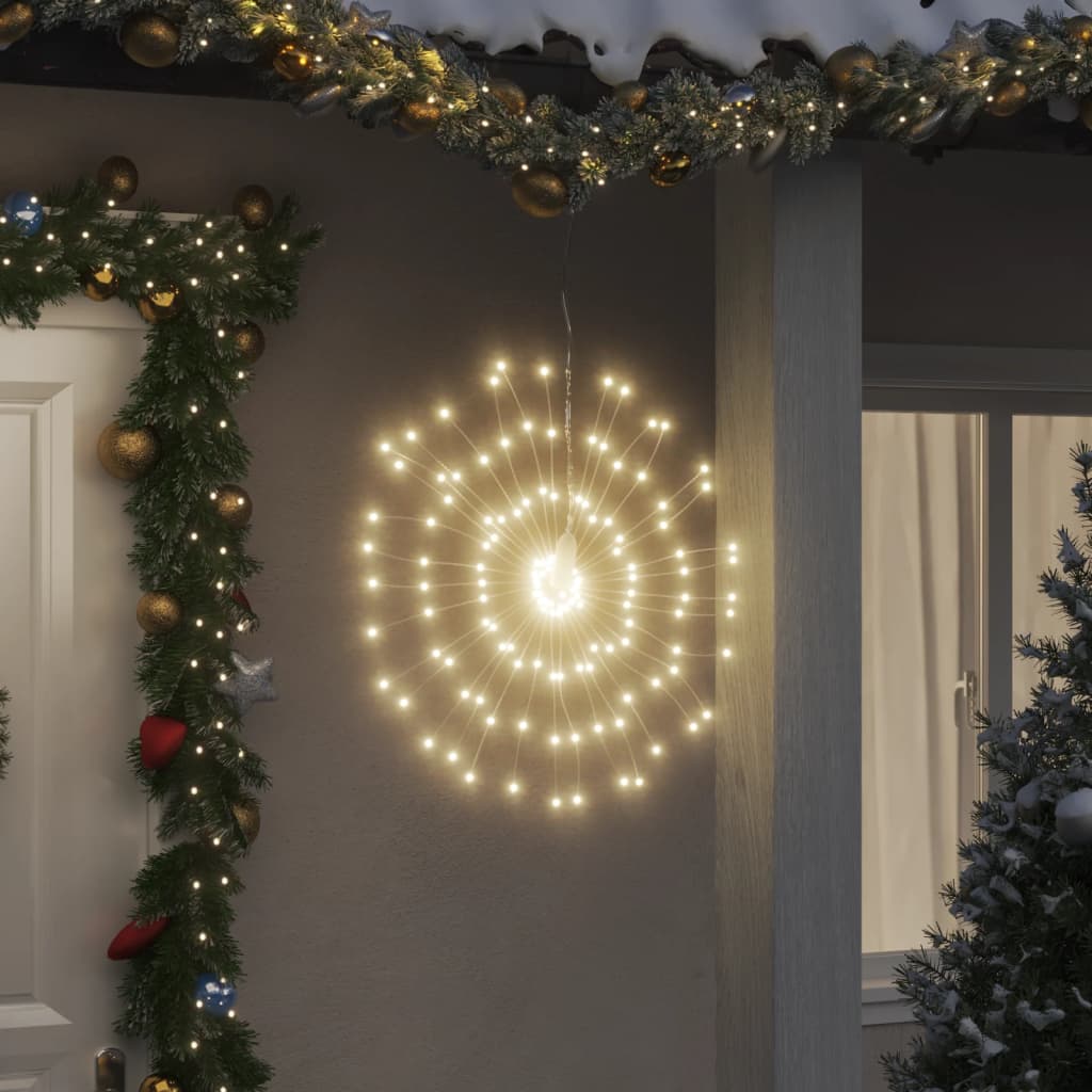 vidaXL Illuminazioni di Natale Galassia 140 LED 8pz Bianco Caldo 17 cm