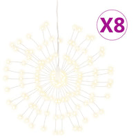 vidaXL Illuminazioni di Natale Galassia 140 LED 8pz Bianco Caldo 17 cm