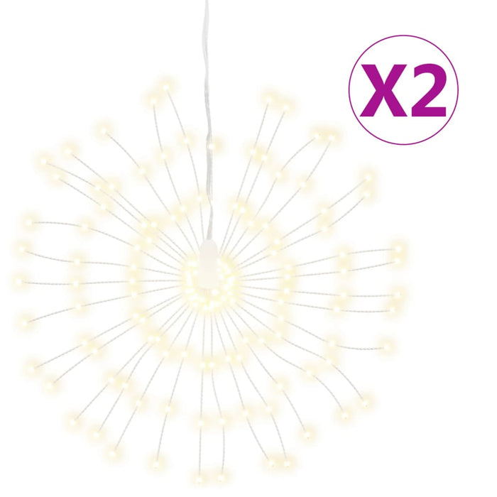 vidaXL Illuminazioni di Natale Galassia 140 LED 2pz Bianco Caldo 17 cm