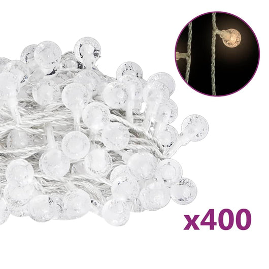 vidaXL Filo Luci Fatate Sferiche 40m 400 LED Bianco Caldo 8 Funzioni