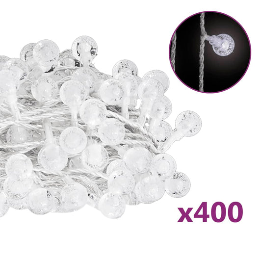 vidaXL Filo di Luci Sferiche 40 m 400 LED Bianco Freddo 8 Funzioni