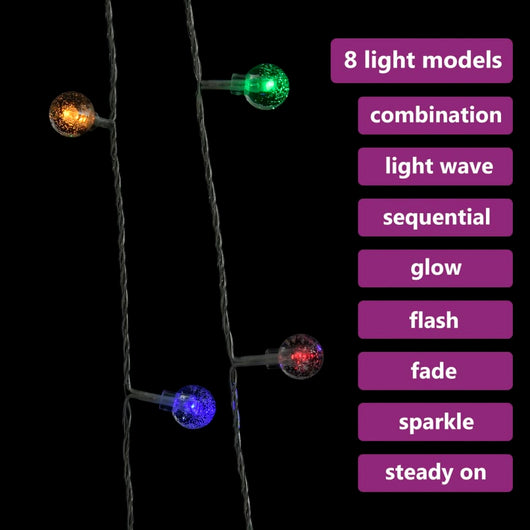 vidaXL Filo di Luci Sferiche 20m 200 LED Colorati 8 Funzioni