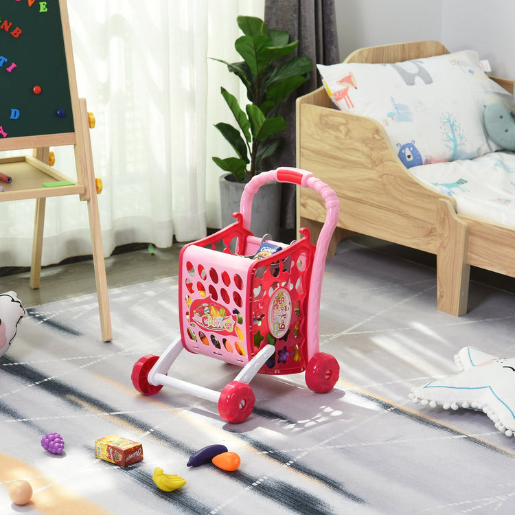 Carrello Giocattolo Spesa per Bambini 41,5x33,5x48,5 cm  Rosa