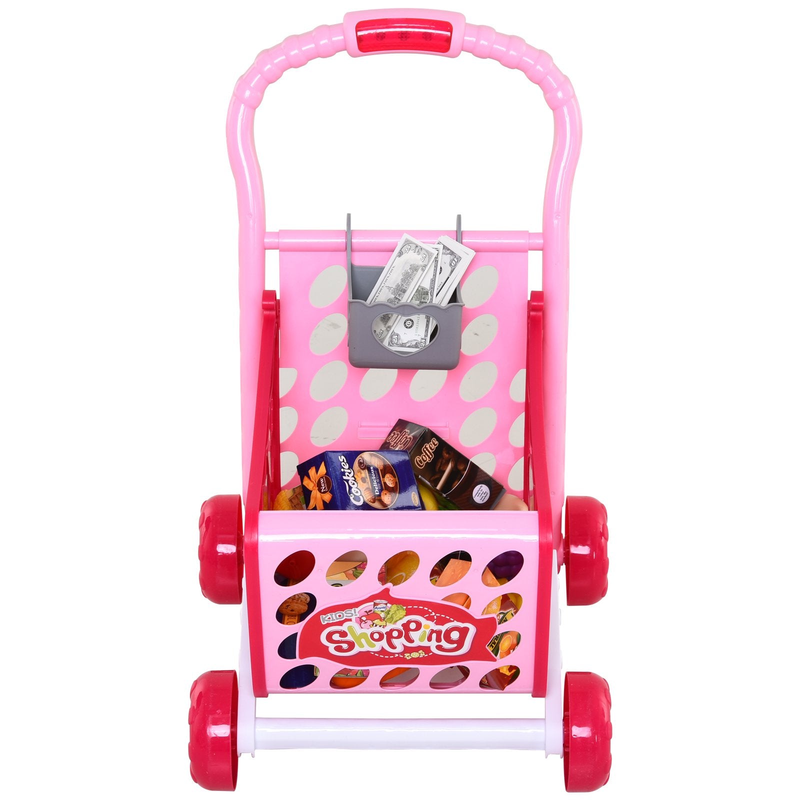 Carrello Giocattolo Spesa per Bambini 41,5x33,5x48,5 cm  Rosa