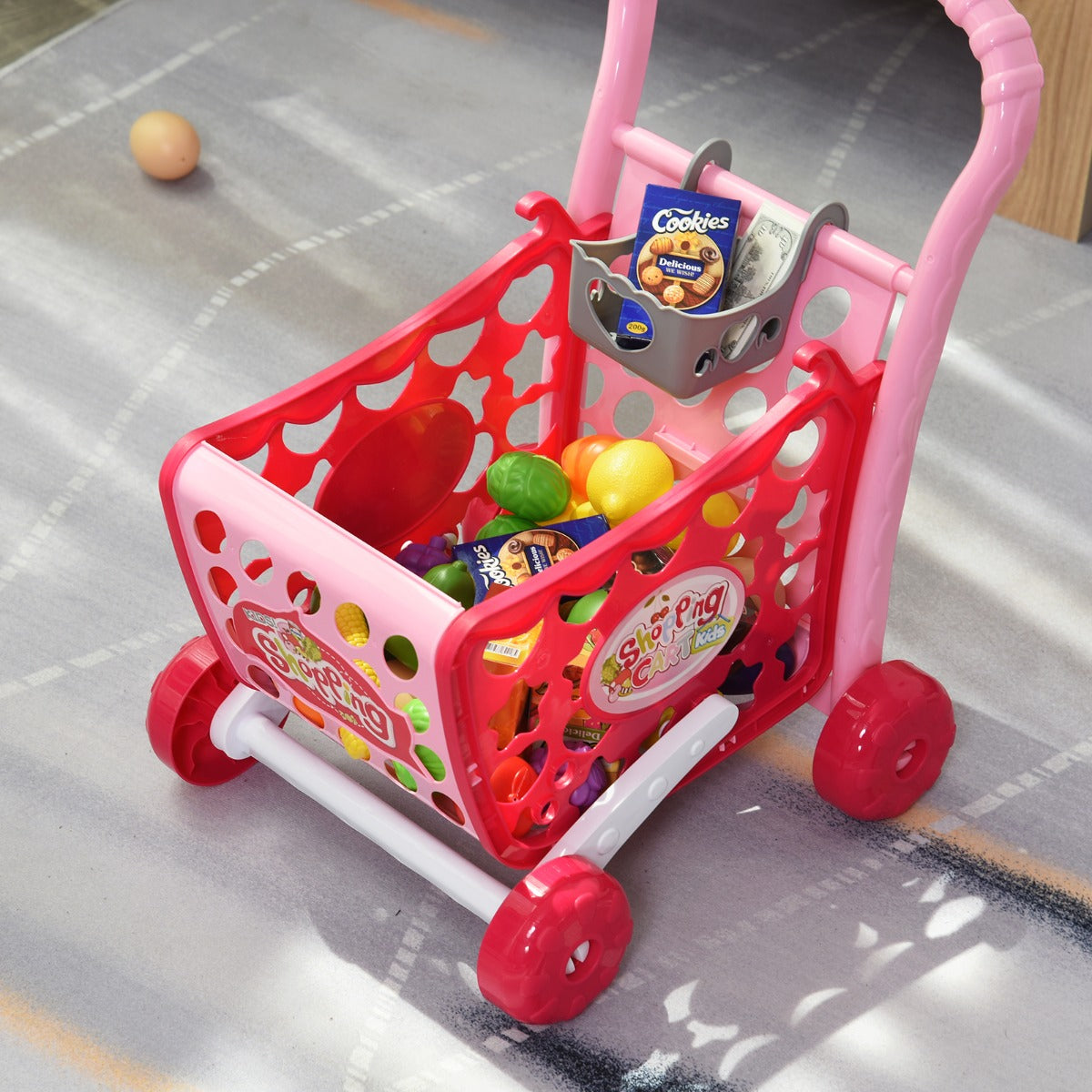 Carrello Giocattolo Spesa per Bambini 41,5x33,5x48,5 cm  Rosa