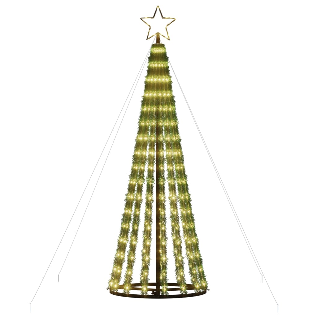 vidaXL Illuminazione Albero di Natale a Cono 275LED Bianco Caldo 180cm