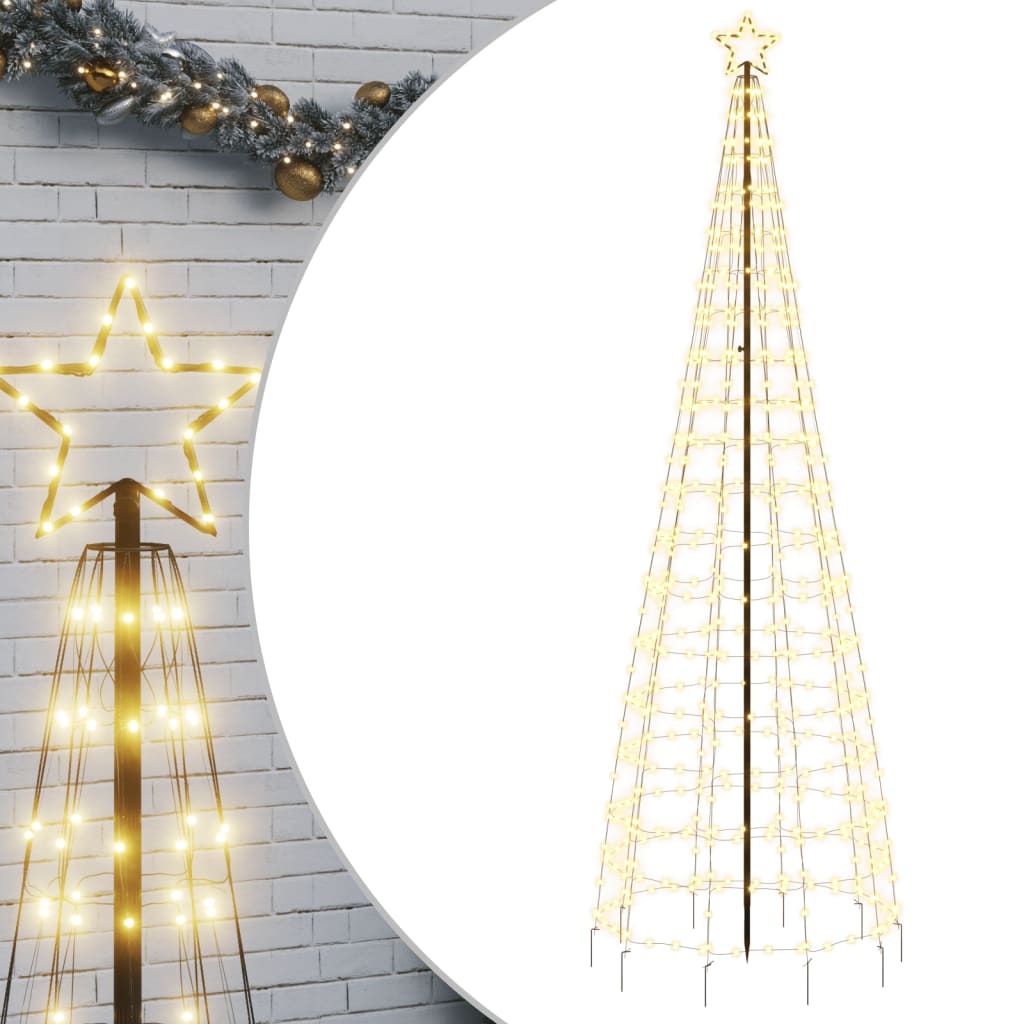 vidaXL Illuminazione Albero Natale Picchetti 570LED Bianco Caldo 300cm