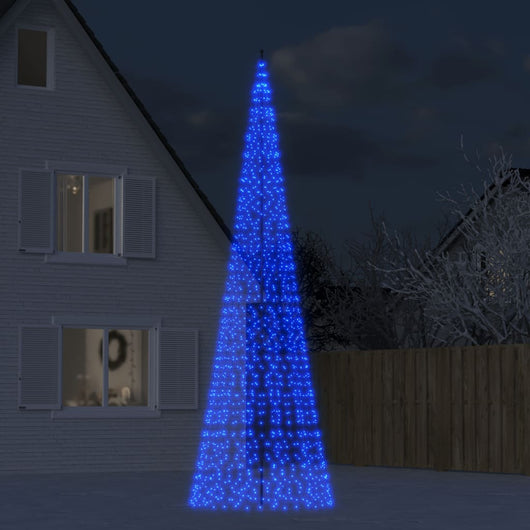 vidaXL Illuminazione Albero di Natale su Pennone 1534LED Blu 500cm