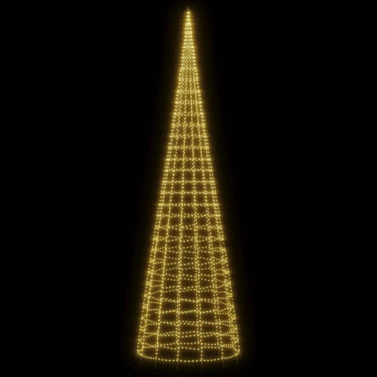 vidaXL Luce Albero di Natale su Pennone 3000LED Bianco Caldo 800cm