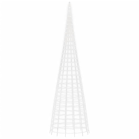 vidaXL Luce Albero di Natale su Pennone 3000LED Bianco Freddo 800cm