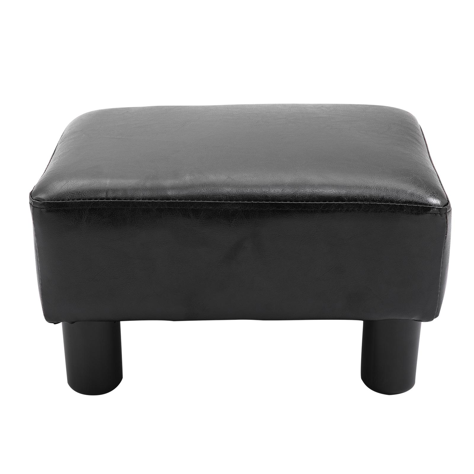 Pouf Poggiapiedi in Similpelle 40x30x24 cm  Nero