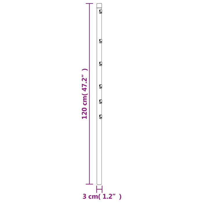 vidaXL Pali per Recinzione 15 pz Argento 120 cm in Acciaio Zincato