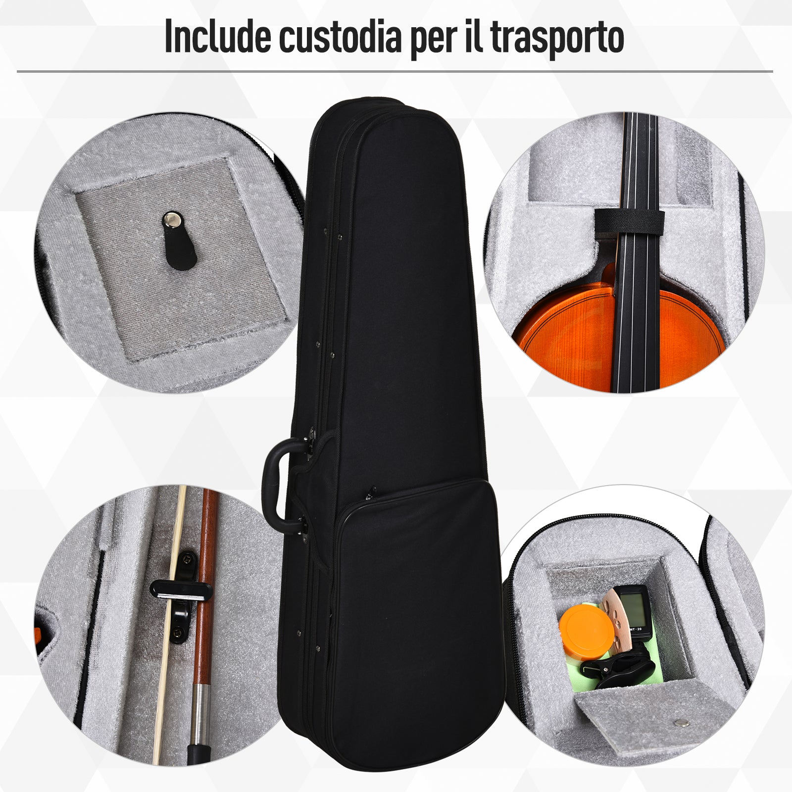 Violino 4/4 per Adulti con Custodia e Accessori