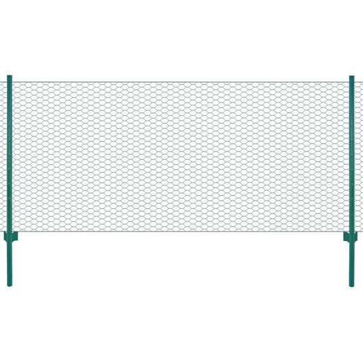 vidaXL Rete per Recinzione con Pali in Acciaio 25x1 m Verde