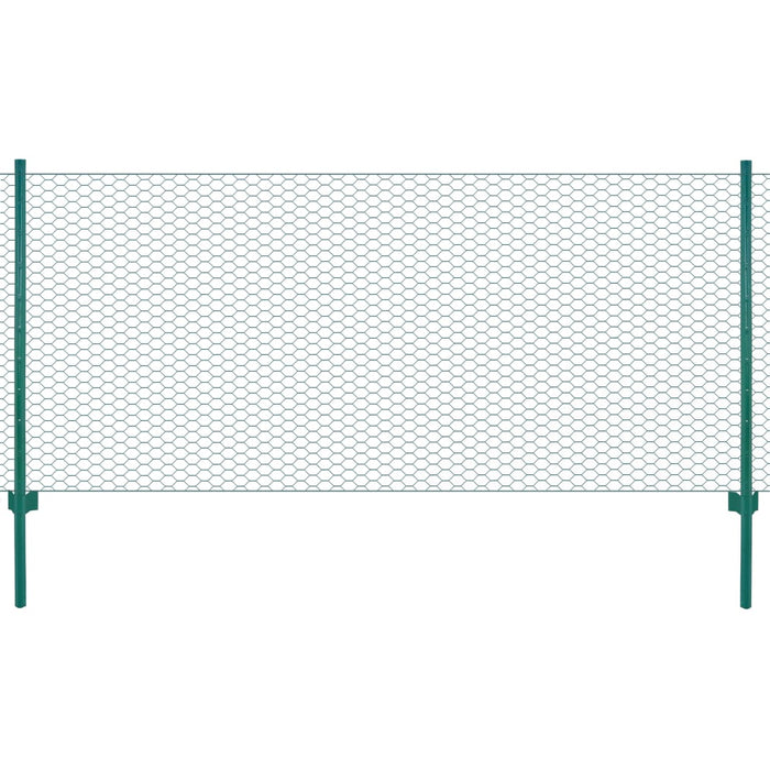 vidaXL Rete per Recinzione con Pali in Acciaio 25x1 m Verde