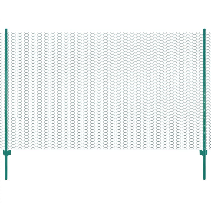 vidaXL Rete per Recinzione con Pali in Acciaio 25x1,5 m Verde