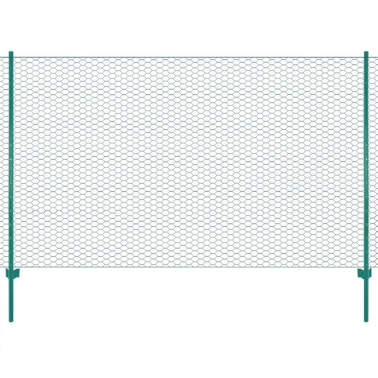 vidaXL Rete per Recinzione con Pali in Acciaio 25x2 m Verde