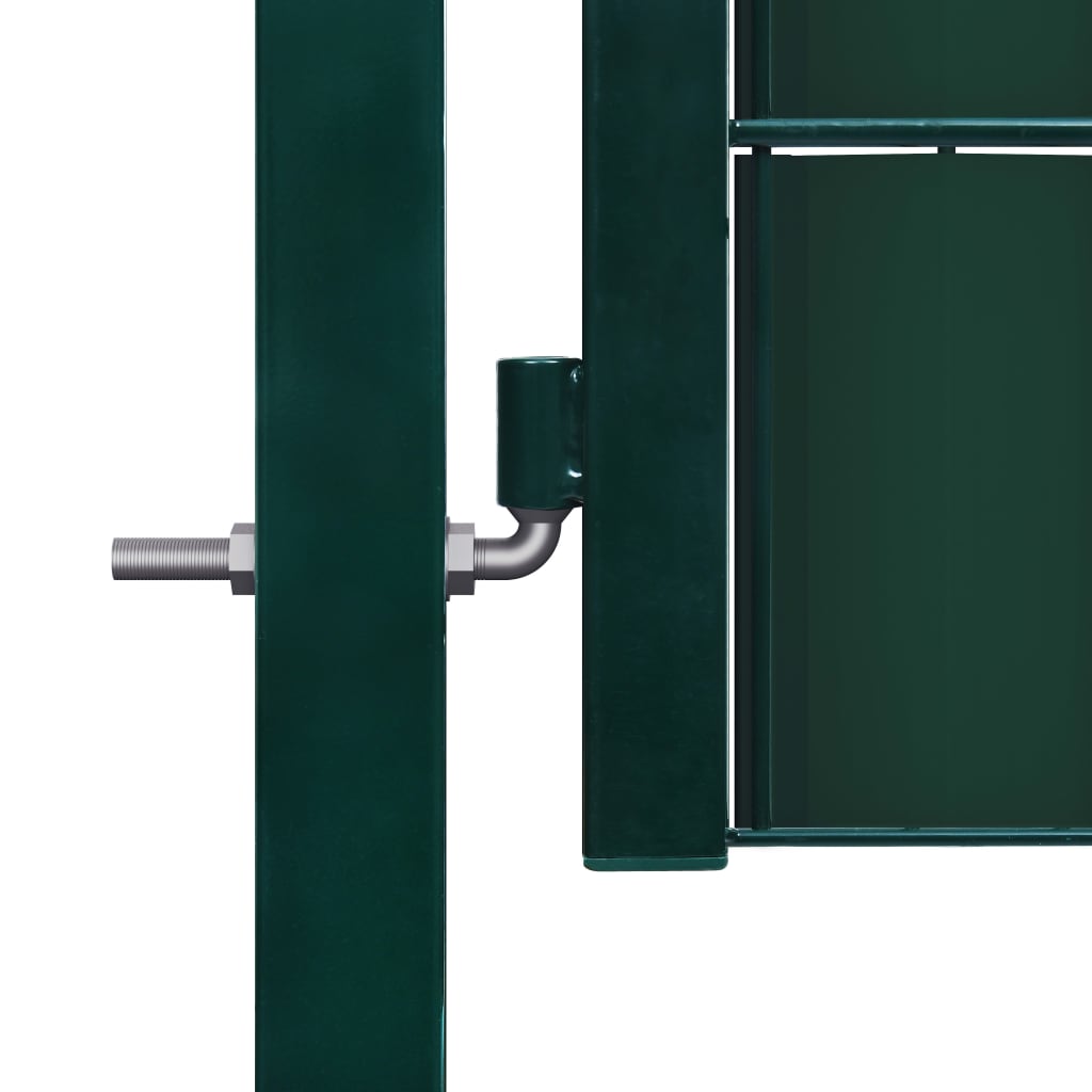 vidaXL Cancello per Recinzione in PVC e Acciaio 100x204 cm Verde