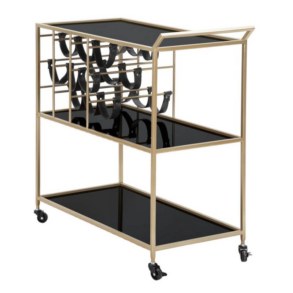 Carrello Nero con Corda cm 79X39,5X82 - BLACK STRING