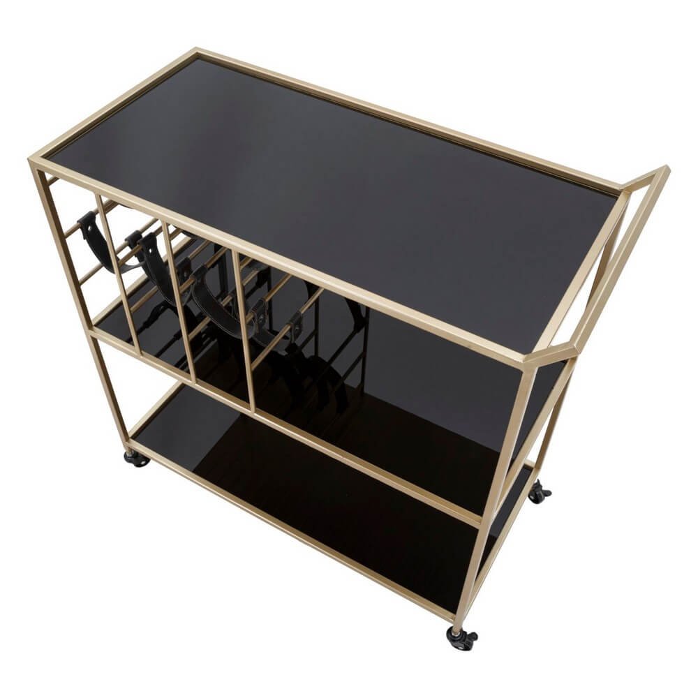 Carrello Nero con Corda cm 79X39,5X82 - BLACK STRING