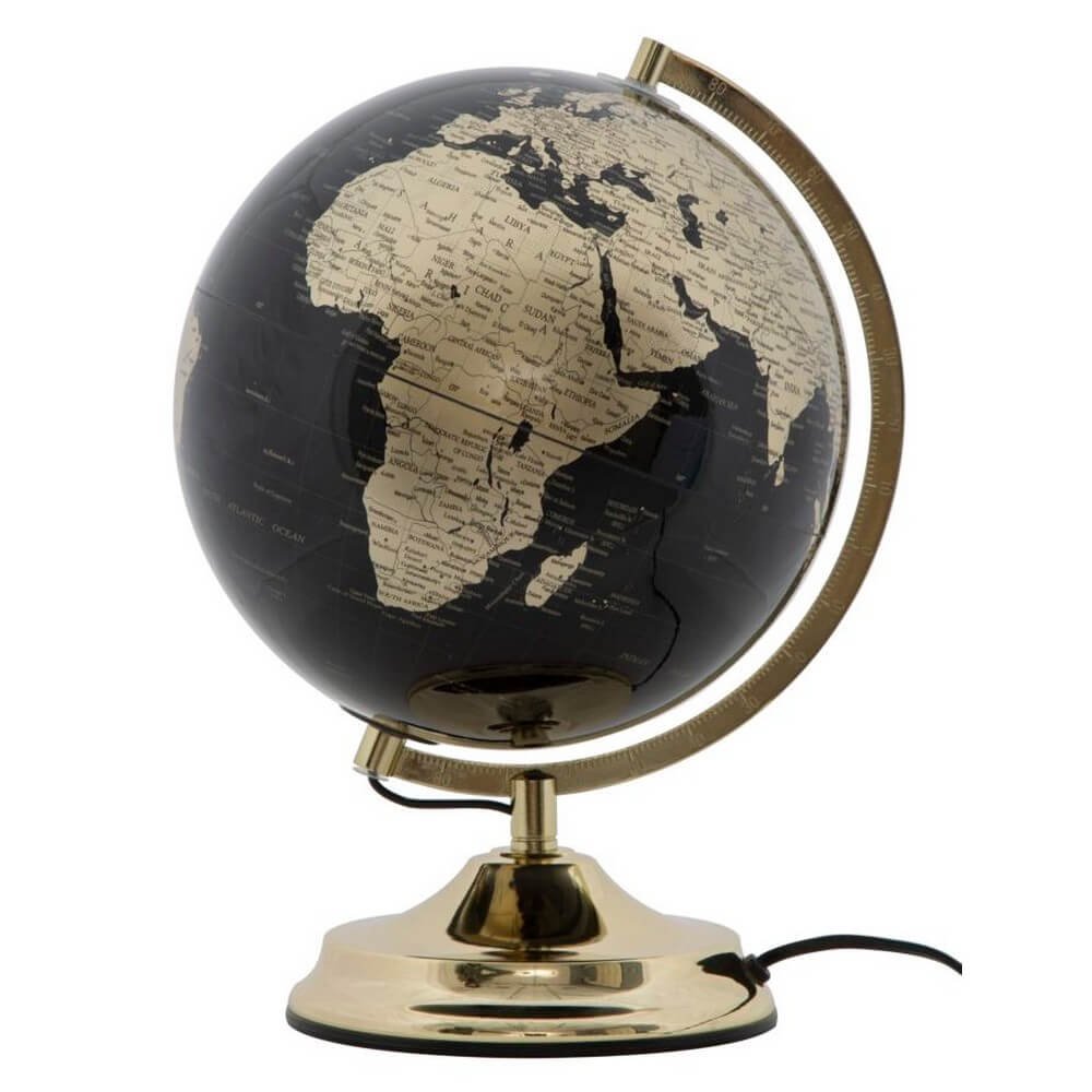 Soprammobile Mappamondo decorativo - GLOBE Dimensioni: 25x38, Colore: Nero