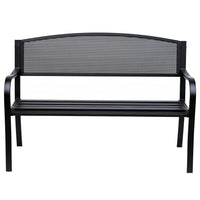 Panca da Giardino 2 Posti in Acciaio 127x60x85 cm  Nero