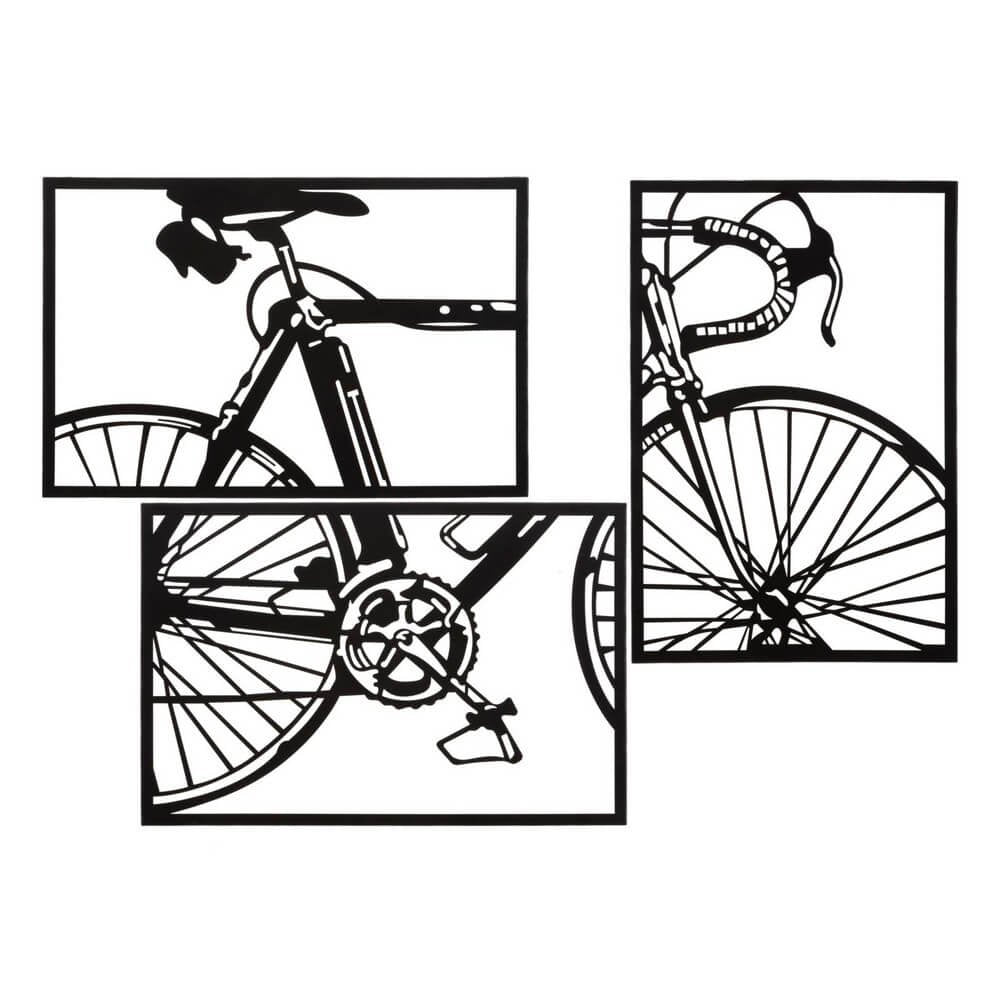 Decorazione Parete Bicicletta Set 3 Pezzi cm 40X1,3X60 (Singolo Pezzo) - BIKE