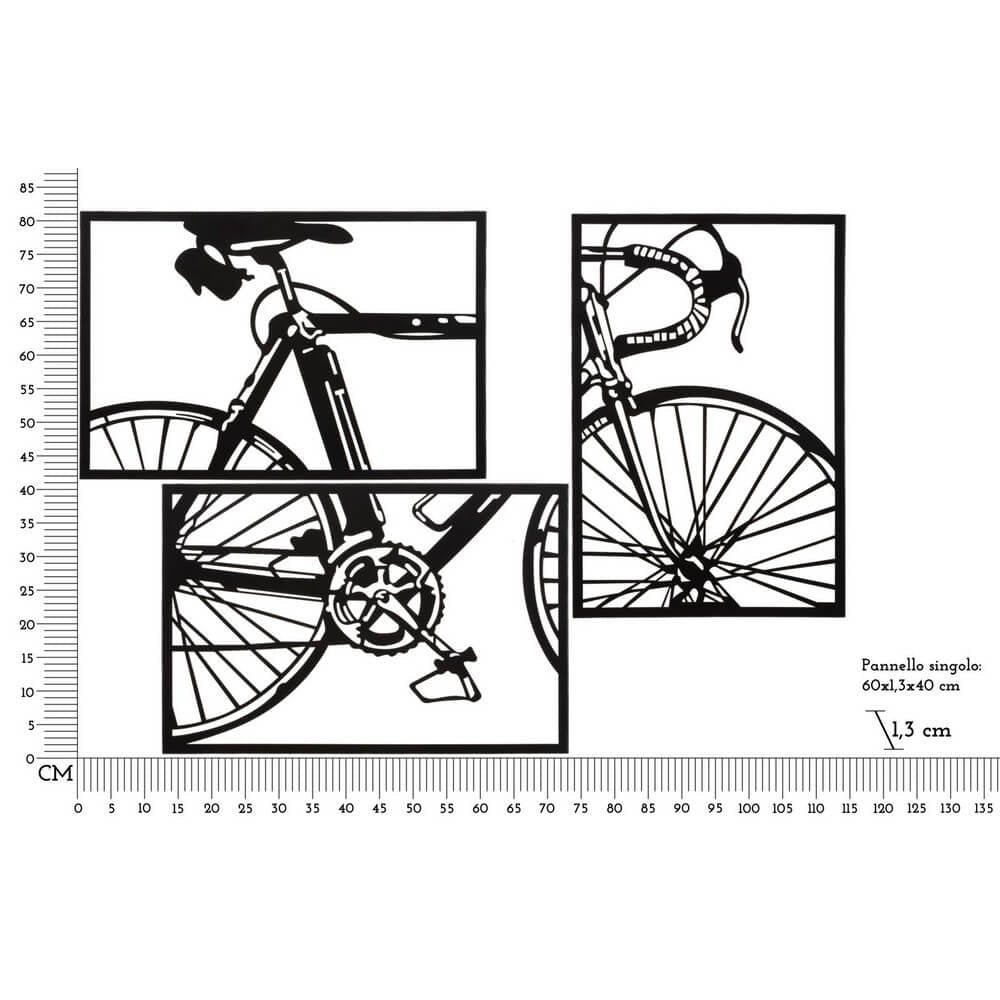 Decorazione Parete Bicicletta Set 3 Pezzi cm 40X1,3X60 (Singolo Pezzo) - BIKE