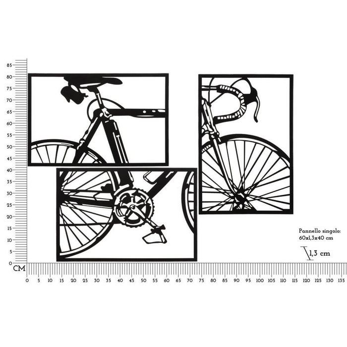 Decorazione Parete Bicicletta Set 3 Pezzi cm 40X1,3X60 (Singolo Pezzo) - BIKE