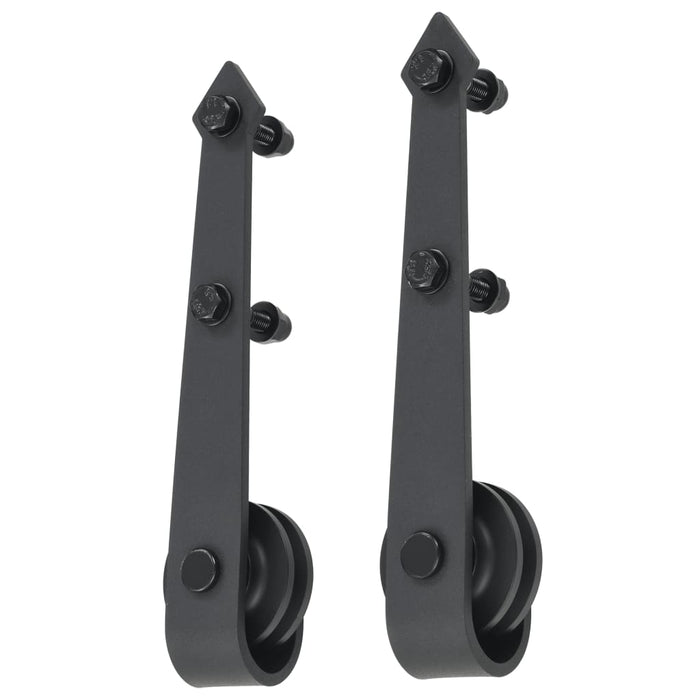 vidaXL Kit di Binari per Porte Scorrevoli 183 cm Acciaio Nero