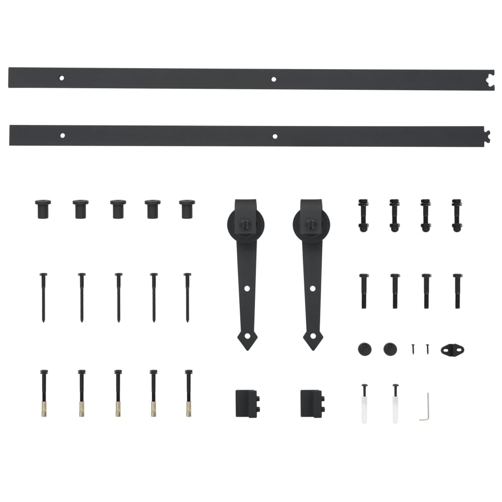 vidaXL Kit di Binari per Porte Scorrevoli 183 cm Acciaio Nero