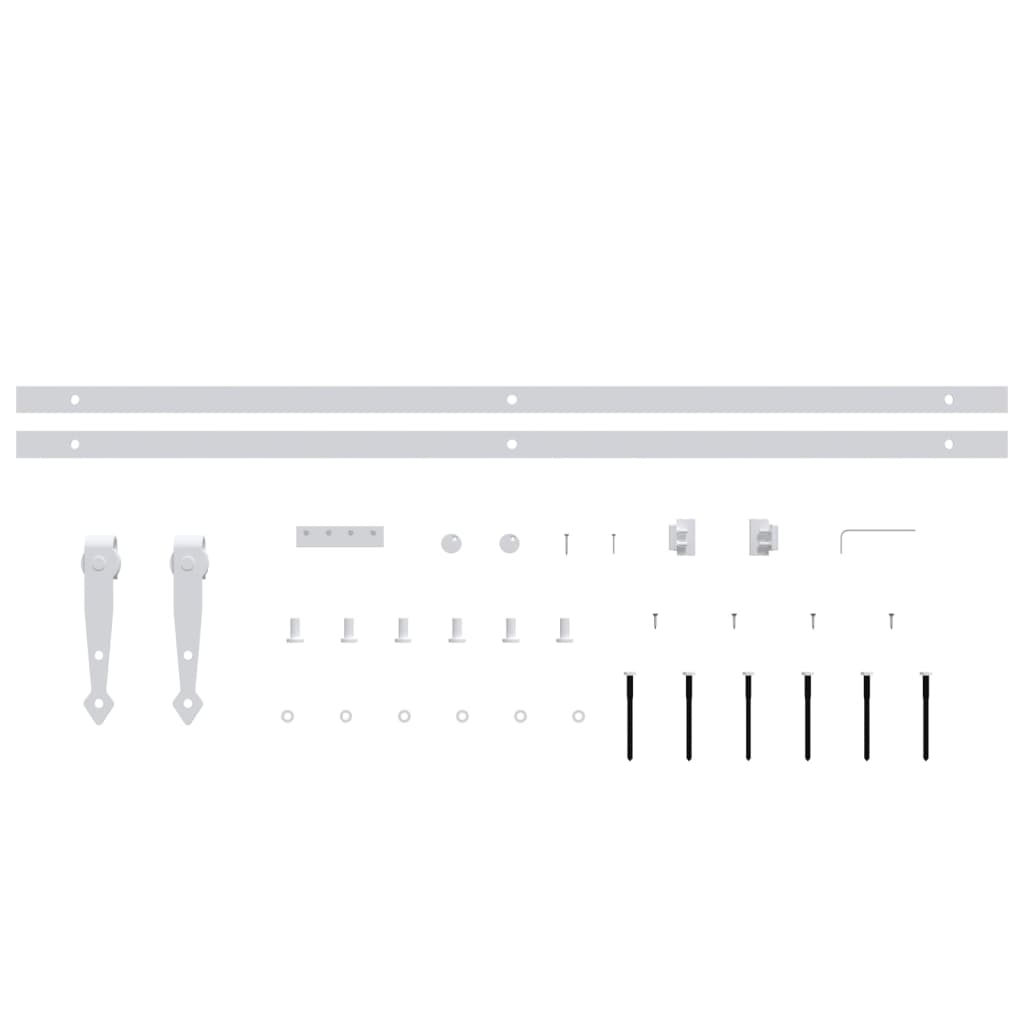 vidaXL Kit Mini Anta Scorrevole in Acciaio al Carbonio Bianco 200 cm