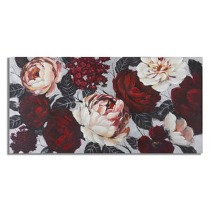 Dipinto su tela fiore rosso e bianco cm 150X3,8X76 - LIGHTBACK FLOWER