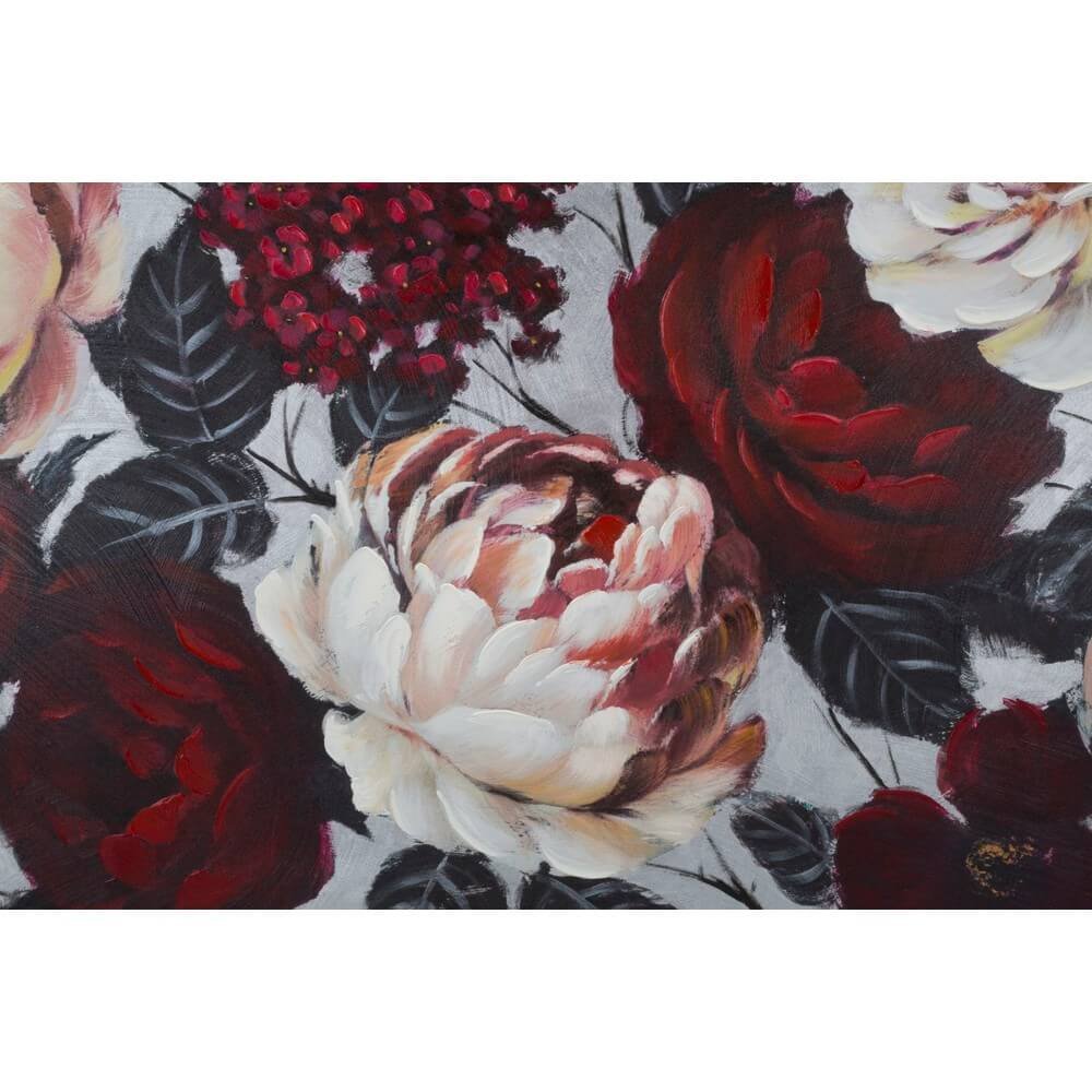 Dipinto su tela fiore rosso e bianco cm 150X3,8X76 - LIGHTBACK FLOWER