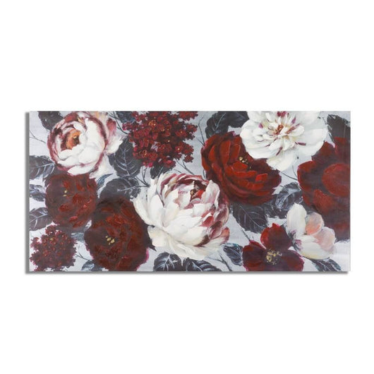 Dipinto su tela fiore rosso cm 120X3,7X60 - DARKBACK FLOWER