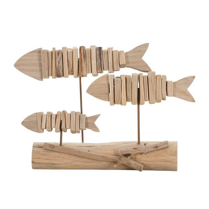 Scultura pesci nature cm 37X10X24 - TRIS FISH