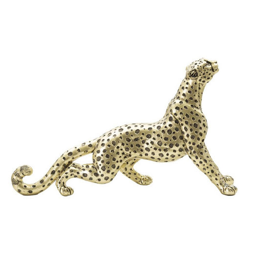 Statua leopardo dorato con punti cm 33X7,7X19,5 - LEODOL